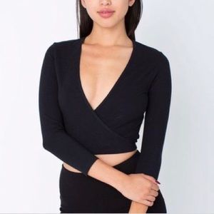 Black wrap top.